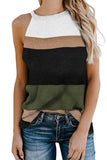 Colorblock Cold Shoulder Sweater Knit Tank Top