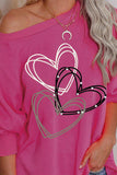 Heart Print Pullover Long Sleeve Top