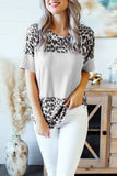 Elegante camicia a blocchi di colore leopardata per ragazze