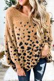 Women's Animal Print O Neck Loose Fit Furry Sweater For Women
