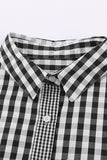 Trendy Short Sleeve Full Button Black And White Small Check Shirt