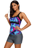 Abstract Printed Camisole Tankini Top
