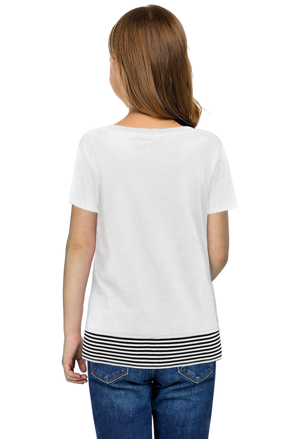 Parent-child Colorblock Striped Girls' T-shirt