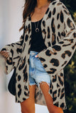 Women's Leopard Print Lightweight Long Knit Cardigan