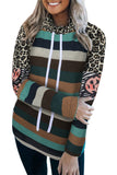 Animal Patchwork Color Block Pullover Hoodie