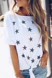 Dusty Blue Star Print Short Sleeve T-shirt