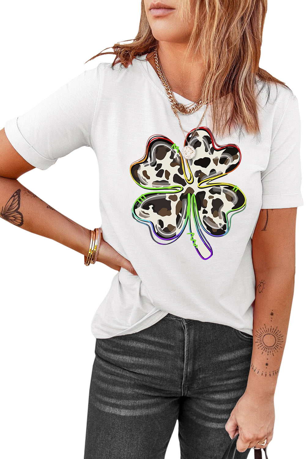 St. Patrick's Day Clover Letter Car Print Graphic Tee