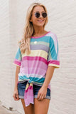 multicolor striped t shirt
