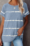 Striped Cotton T Shirt with Raglan Sleeves