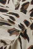 Cardigan lungo lavorato a maglia leggero con stampa leopardata da donna