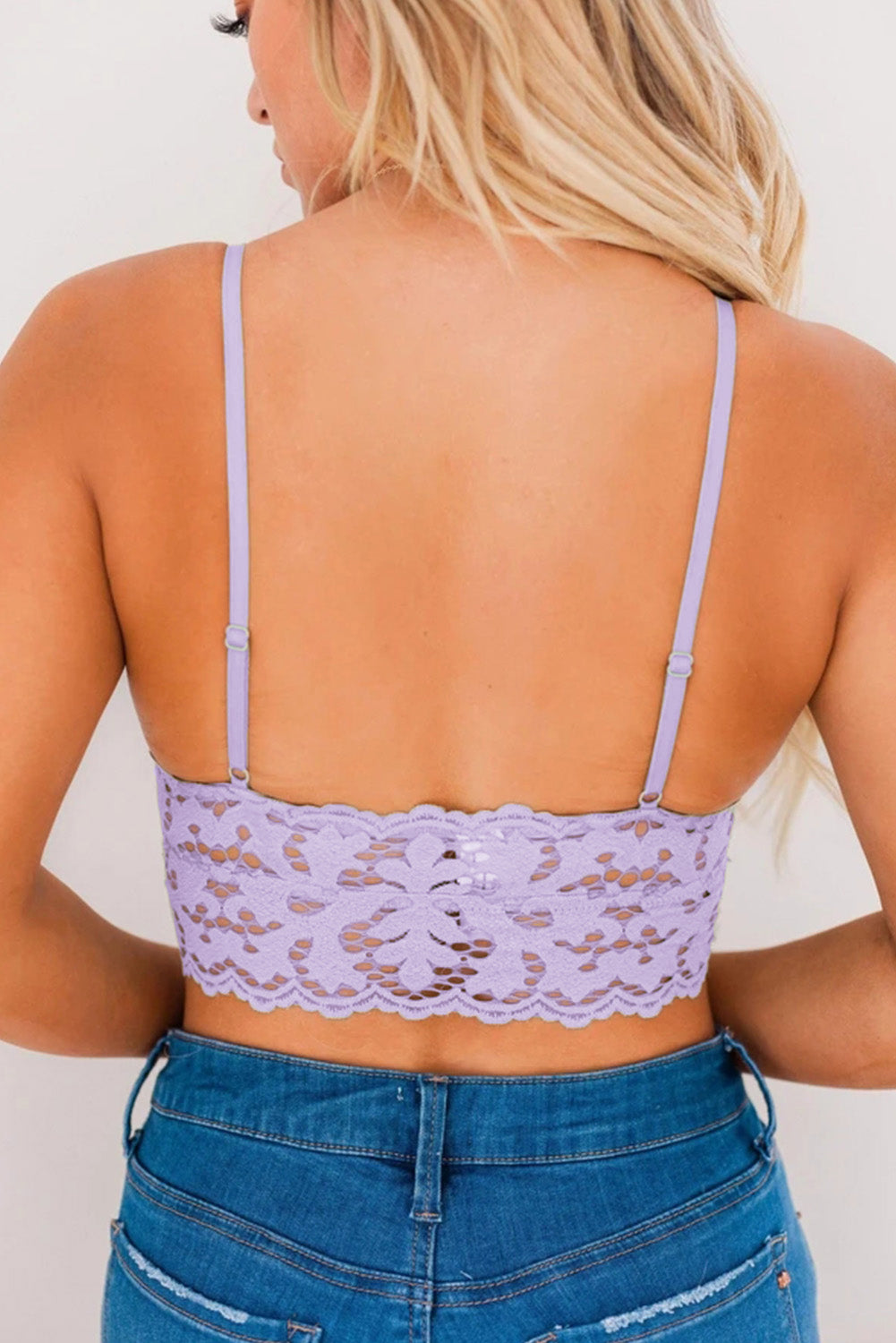 Strappy Backless Lace Detail Bralette