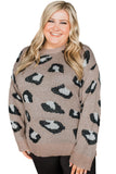 Crew Neck Knitted Plus Size Sweater