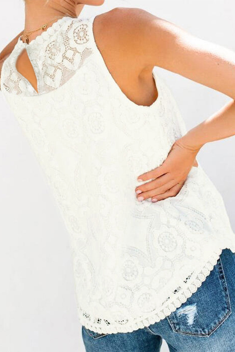 lace embroidered top