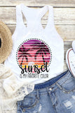Sunset Is My Favorite Color Womens Graphic Workout Tanks