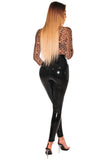 Cheetah Print Bodysuit Long Sleeve Women's Mesh Lingerie
