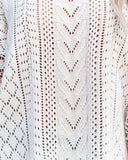 Women Crochet Lace Pointelle Knit Pointelle Sweater