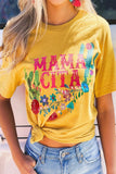 Top da donna Mamacita con maglietta alla moda gialla luminosa cactus