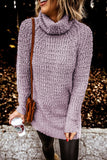 Women's Pink Turtleneck Popcorn Sweater
