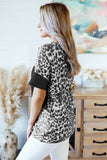 Stylish Girls Leopard Color Block Shirt