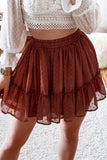 Khaki Pleated Mini Skirt