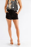 Dusty Pink Drawstring Elastic Waist Casual Shorts with Pockets