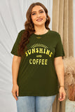 Sunshine And Coffee Ripped Plus Size Tee