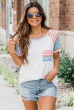 Red White And Blue Flag Shirts Women's Casual T Shirts