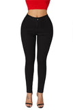 High Waist Skinny Jeans with Round Pockets