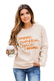Beige Oversized HAPPY PUMPKIN SPICE SEASON Sweatshirt