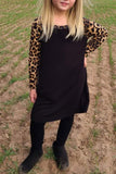long sleeve cheetah print dress