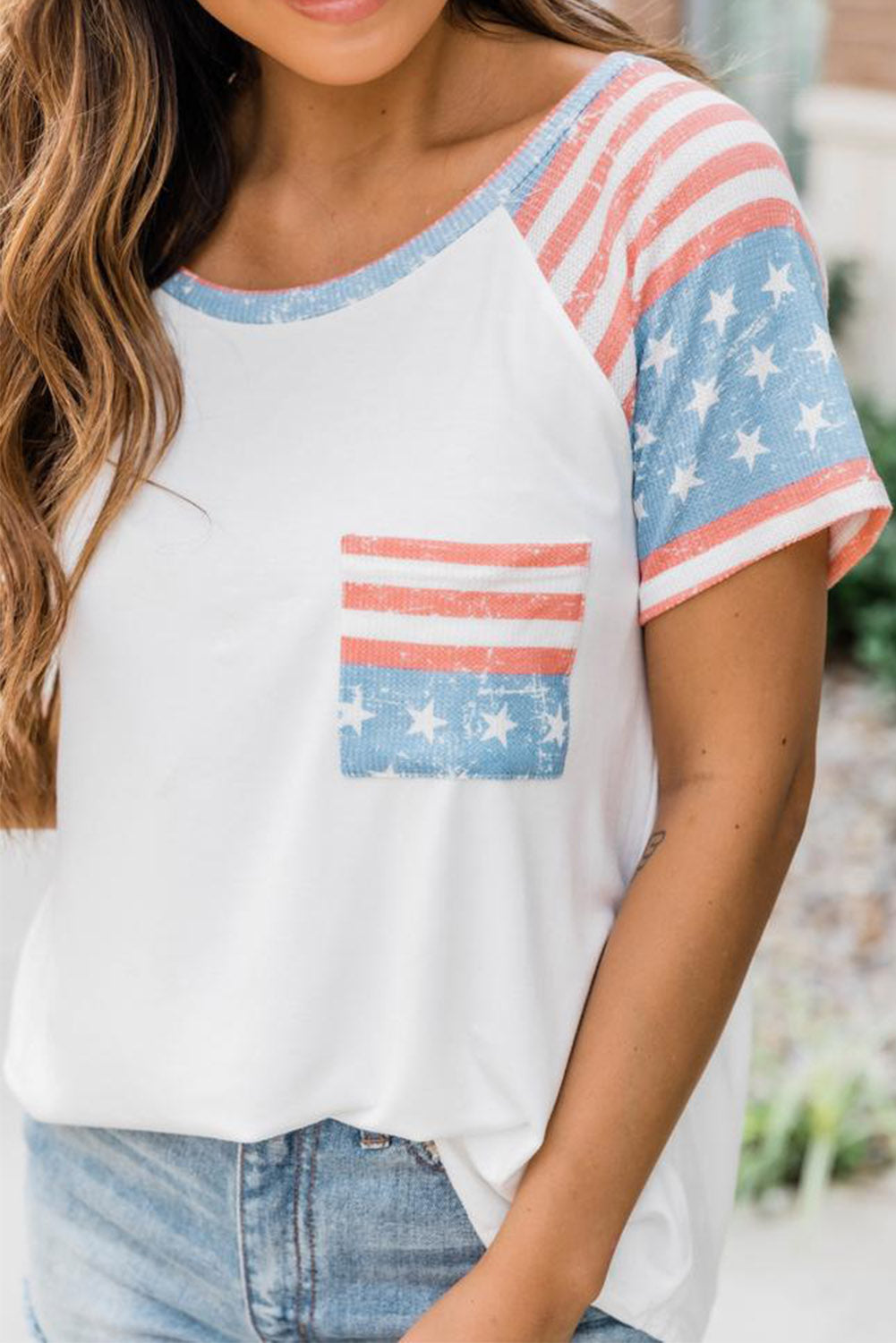 red white and blue flag shirts