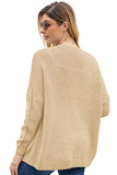 Maglione cardigan grosso corto lavorato a maglia a maniche lunghe da donna