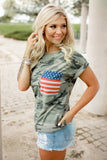 camo shirt with american flag pocket