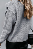 Women's Chic Button Ruffled Knitted Sweater with Pearl Buttons