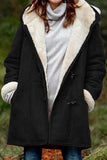 Women Fleece Suede Sherpa Jacket Mid-length Hooded Coat