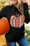 Halloween Pumpkin Graphic Pullover Sweatshirt