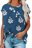 Daffodil Print Cap Sleeve T-Shirt with Chest Pocket