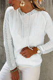 Long Sleeve Lace Patchwork Hoodie