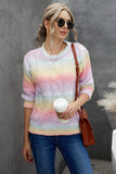 Maglioni invernali da donna in maglia a trecce multicolor tie-dye