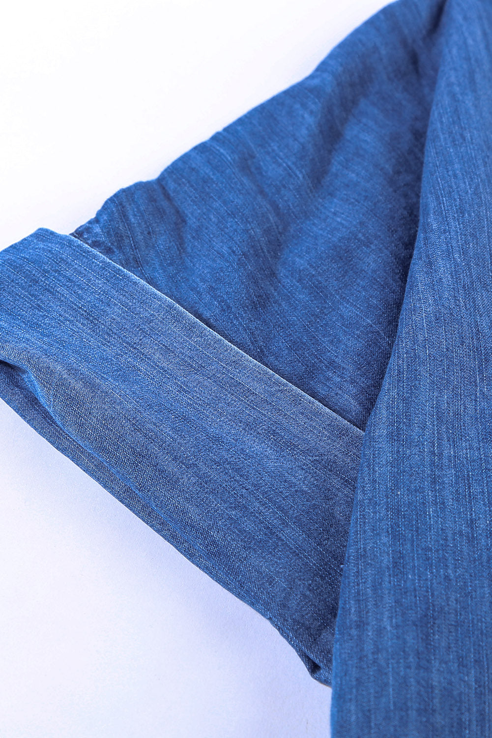 Camicia di jeans a doppia tasca a maniche corte con collo standard