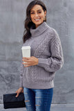 Women's Chunky Cable Knit Turtleneck Sweater
