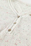 Maglione da donna in maglia waffle con maniche larghe con scollo a V e maniche arrotolate 