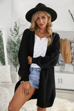 Oversized Open Front Cable Sleeve Long Cardigan