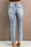 Jeans Lavaggio Acido Distressed Holes con Spacco