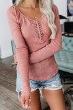 Lace Patchwork Open Back Full Sleeve Ribbed Top