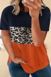 Women's Oversized Color Block Leopard Shirt