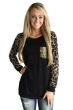 women's long sleeve leopard print top