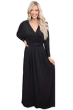 Plus Size Black Maxi Dress With Sleeves