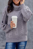 Women's Chunky Cable Knit Turtleneck Sweater
