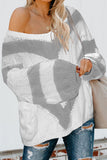 Maglione con occhielli a maniche larghe con spalle cadenti color block da donna